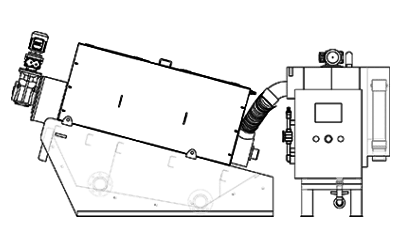 Stacked screw sludge dewatering machine