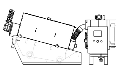 Stacked screw sludge dewatering machine